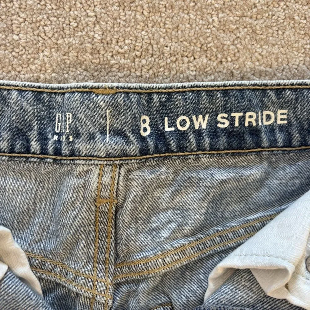Set of 2 GapKids Girls Low Stride Wide Leg Jeans Size 8 Gap Denim
